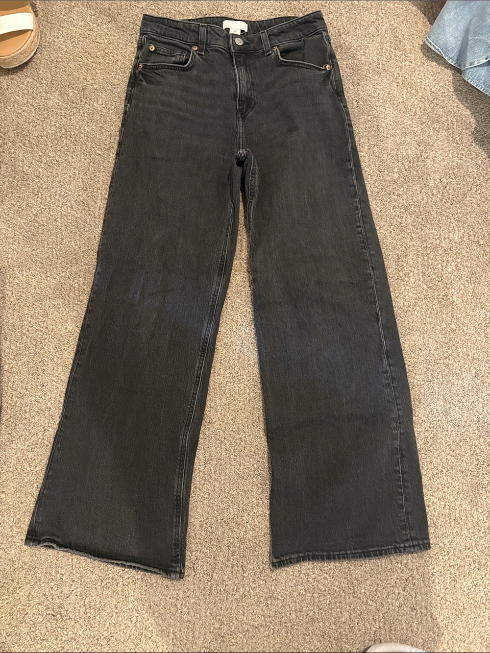 H&M Washed Black Denim Jeans